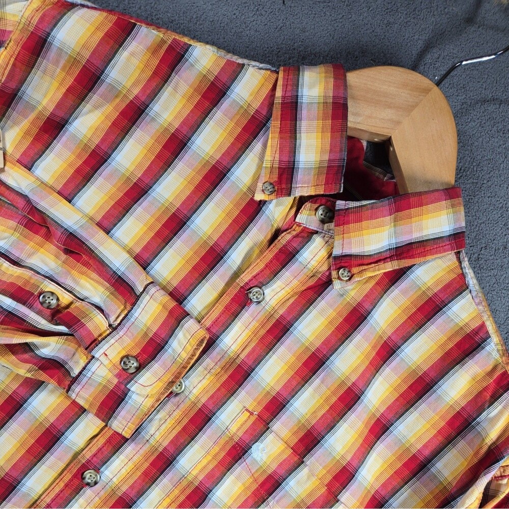 Carhartt Men's Shirt L Multi Plaid Red Classic Fit Button Up Workwear Casual